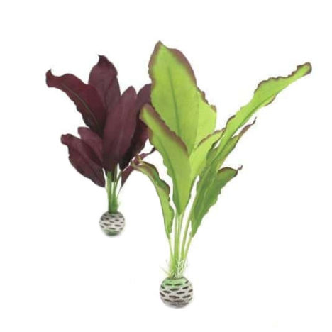 Silkesplantor set M, grön-purpur