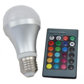 RGB lampa LED E27 med fjärrkontroll